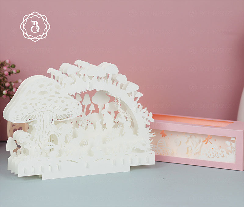 Easter Bunny In A Magical Forest 3D Paper Cut Light Digital Files