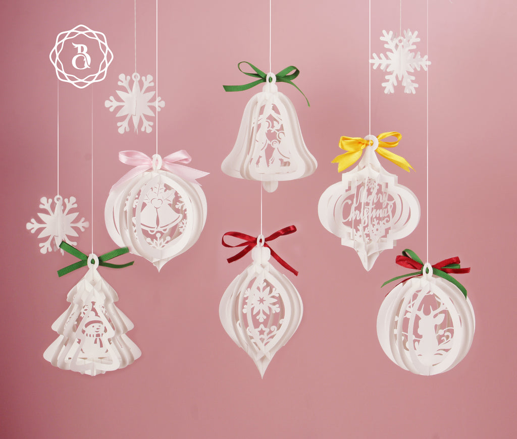 Pack 6 Christmas Pop-up 3D Ornaments SVG (Digital files)
