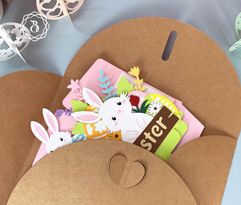 Easter Rabbit With Spring Flowers Paper Cut Art Digital Files