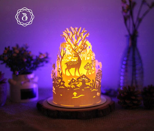 Deer With Mushroom Paper Lantern Digital Files