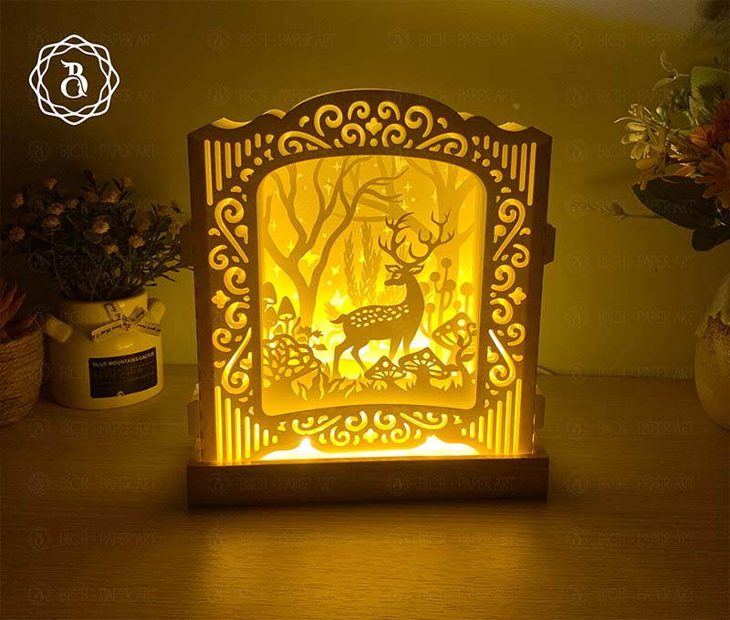 Deer With Mushroom Pop-up 3D Card Digital File