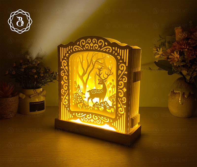 Deer With Mushroom Pop-up 3D Card Digital File