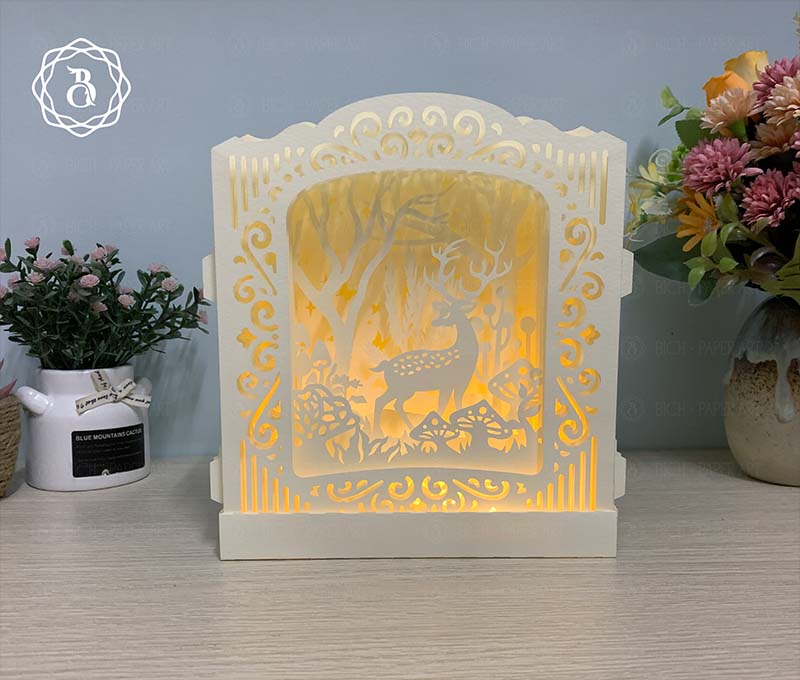 Deer With Mushroom Pop-up 3D Card Digital File