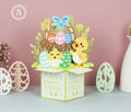 Happy Easter Basket Duck Eggs Paper Cut Digital Files