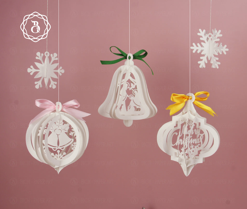 Pack 6 Christmas Pop-up 3D Ornaments SVG (Digital files)