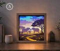 Elephant Family Shadow Box SVG Digital Download