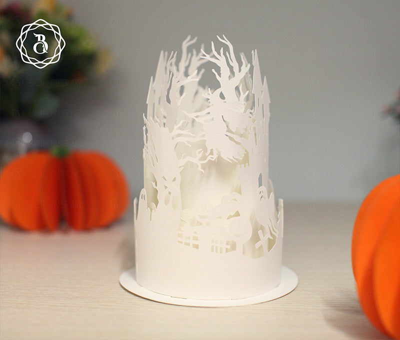 Pack 4 Halloween Paper Lanterns, DIY Halloween Decor Digital Files