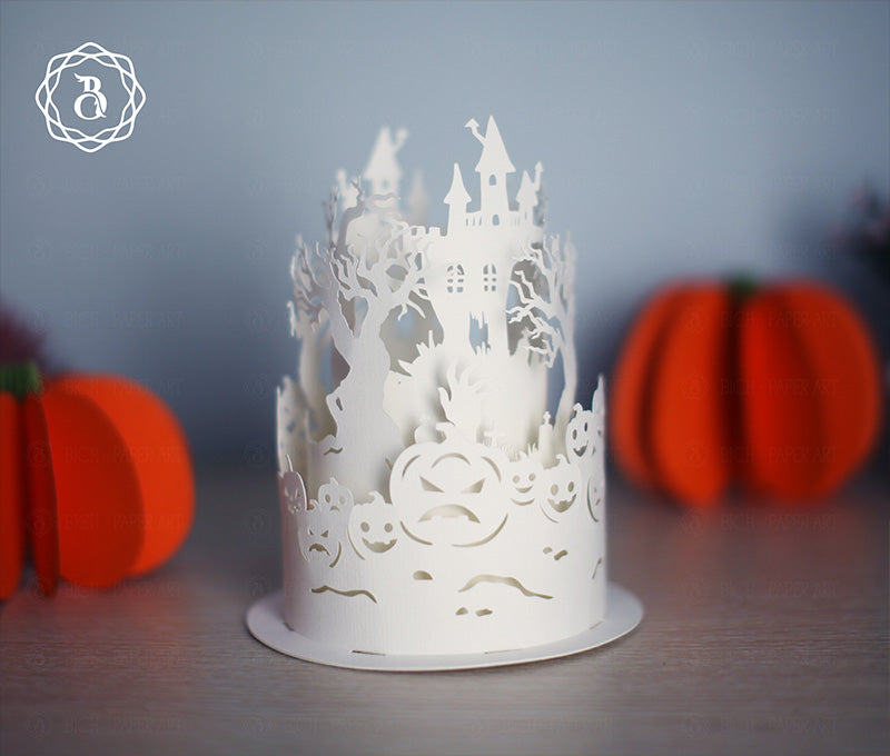 Pack 4 Halloween Paper Lanterns, DIY Halloween Decor Digital Files