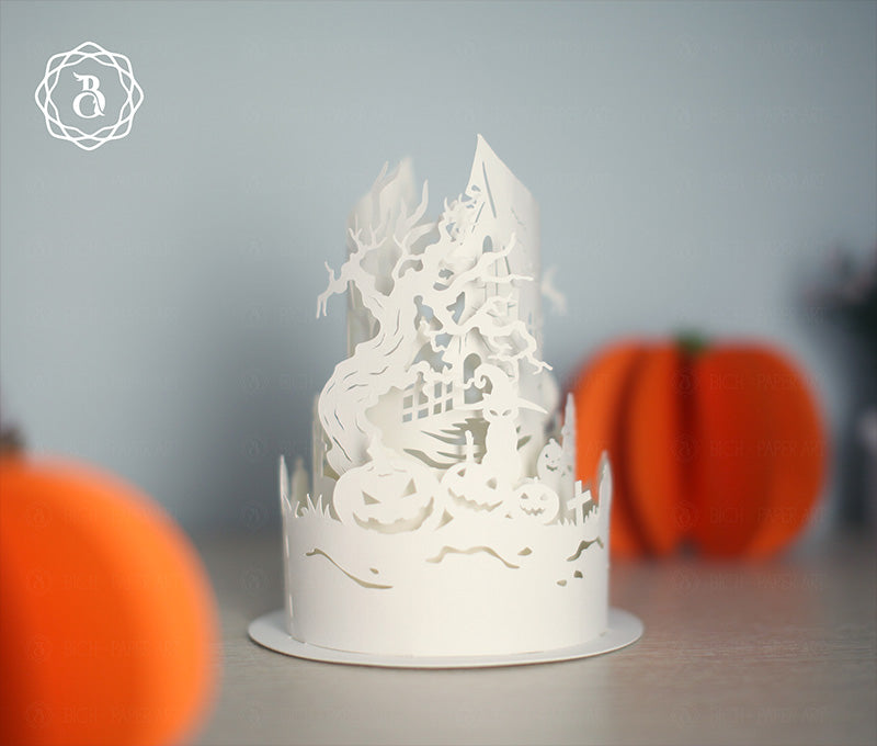 Pack 4 Halloween Paper Lanterns, DIY Halloween Decor Digital Files