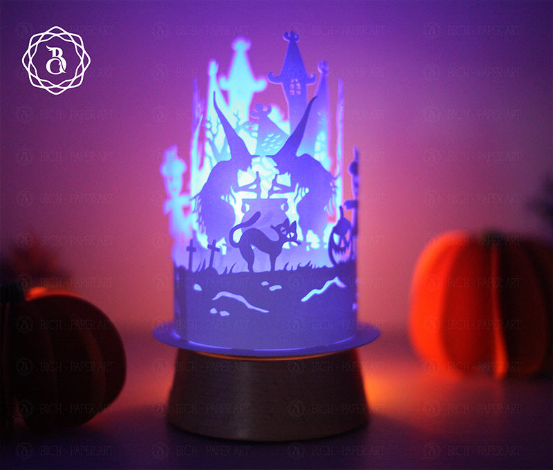 Pack 4 Halloween Paper Lanterns, DIY Halloween Decor Digital Files