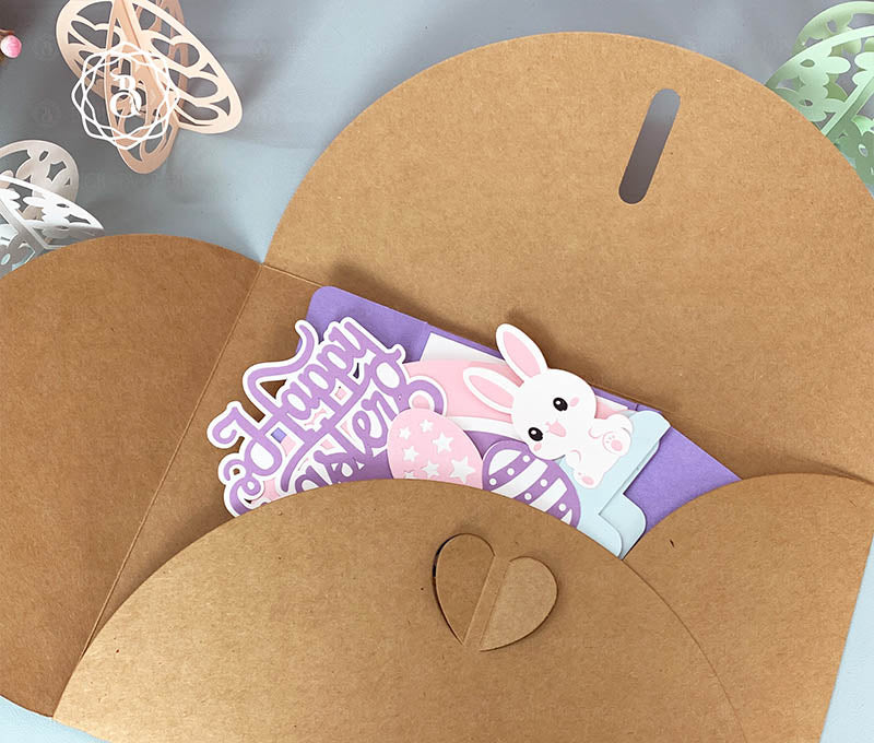 Rainbow Happy Easter Bunny Cute Paper Cut Digital Files