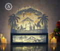 Nativity of Jesus Paper Cut Art SVG | Christmas Nativity Shadow Box Template Digital Download