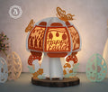 Orange Mushroom Easter Lanterns Paper Cut Digital Files