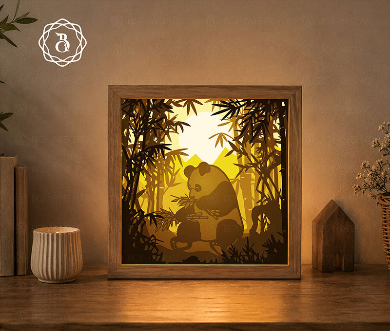 Panda Paper Cut Light Box Digital Files