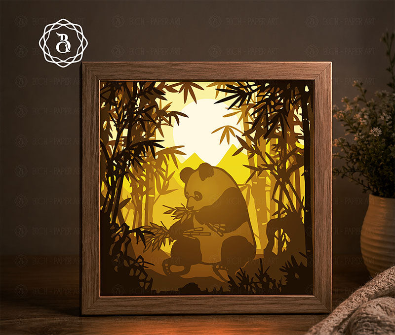 Panda Paper Cut Light Box Digital Files