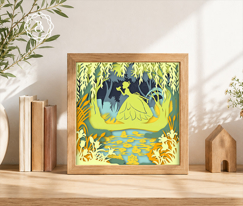 Princess And The Little Frog Shadow Box SVG Digital Files