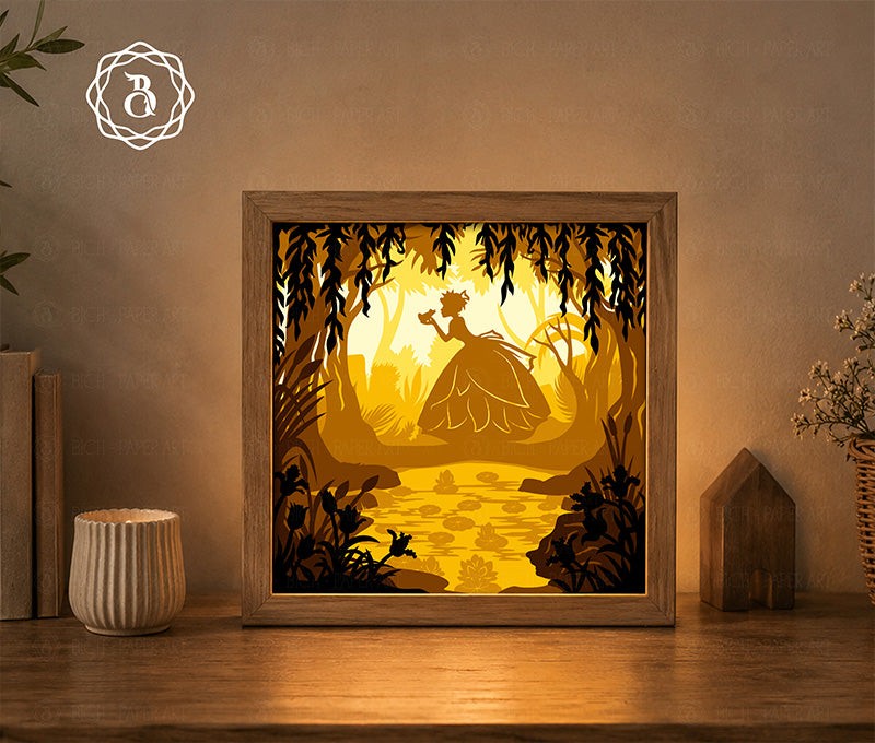 Princess And The Little Frog Shadow Box SVG Digital Files