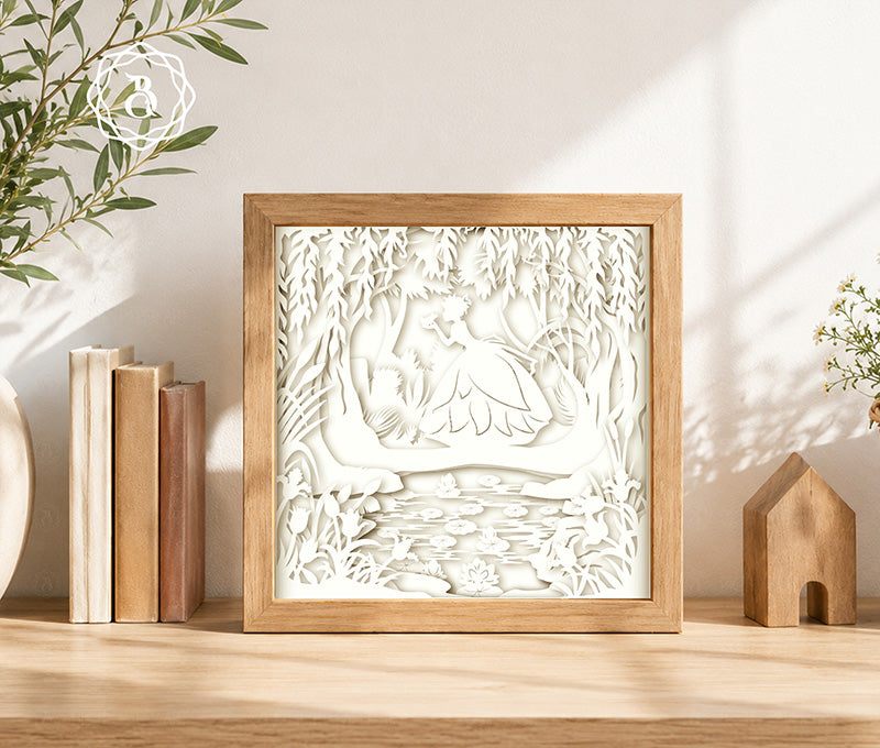 Princess And The Little Frog Shadow Box SVG Digital Files