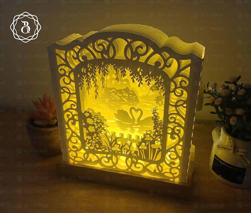 Swans Pop-up 3D Card SVG Digital Files