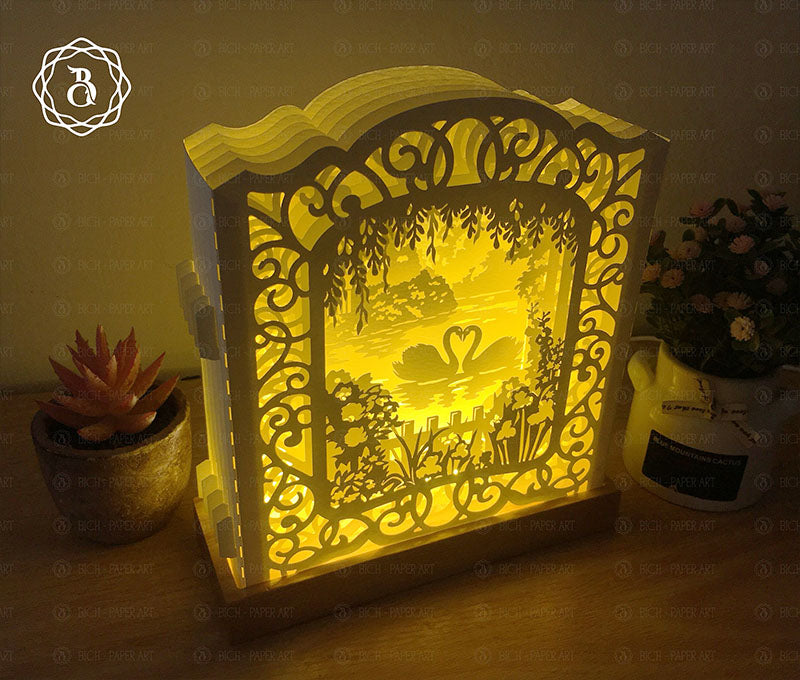 Swans Pop-up 3D Card SVG Digital Files