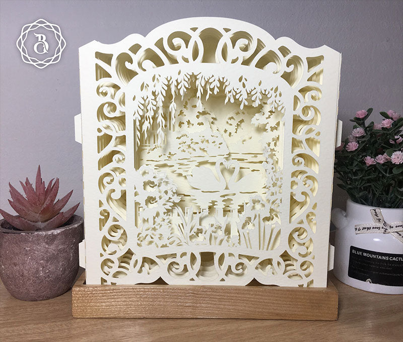 Swans Pop-up 3D Card SVG Digital Files