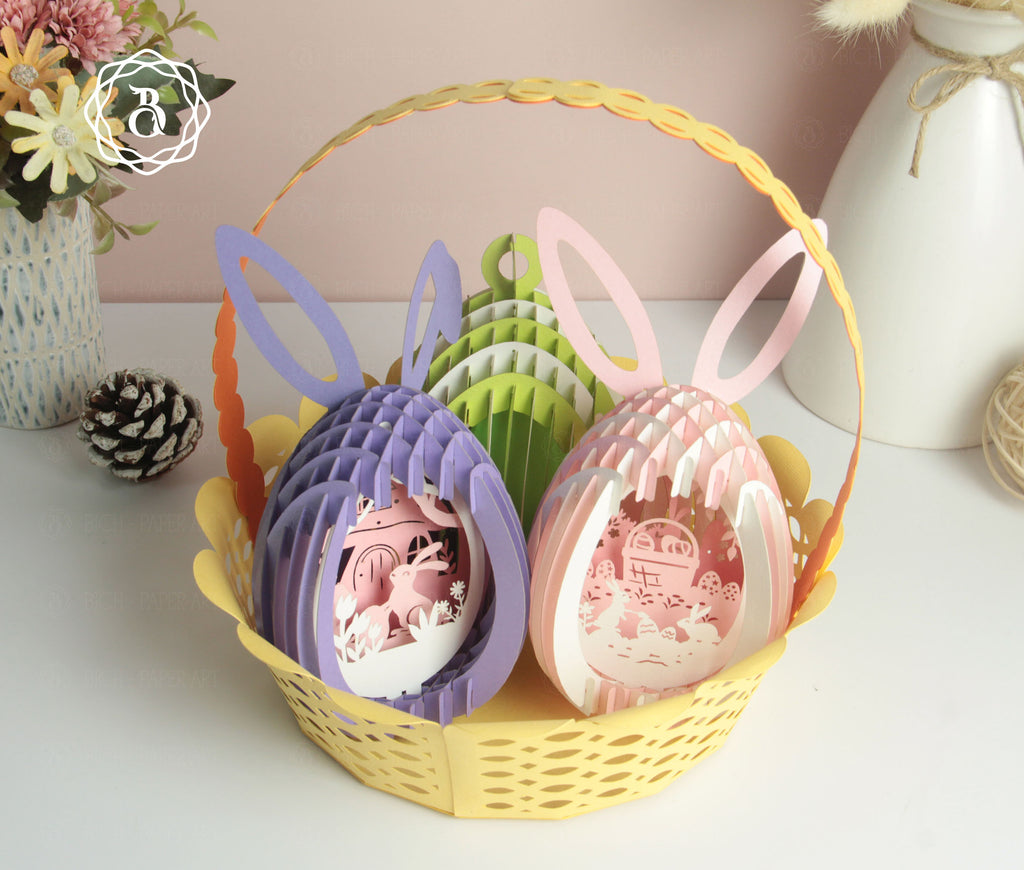 Pack 5 Cute Easter Eggs Pop-up 3D Hanger Digital Files