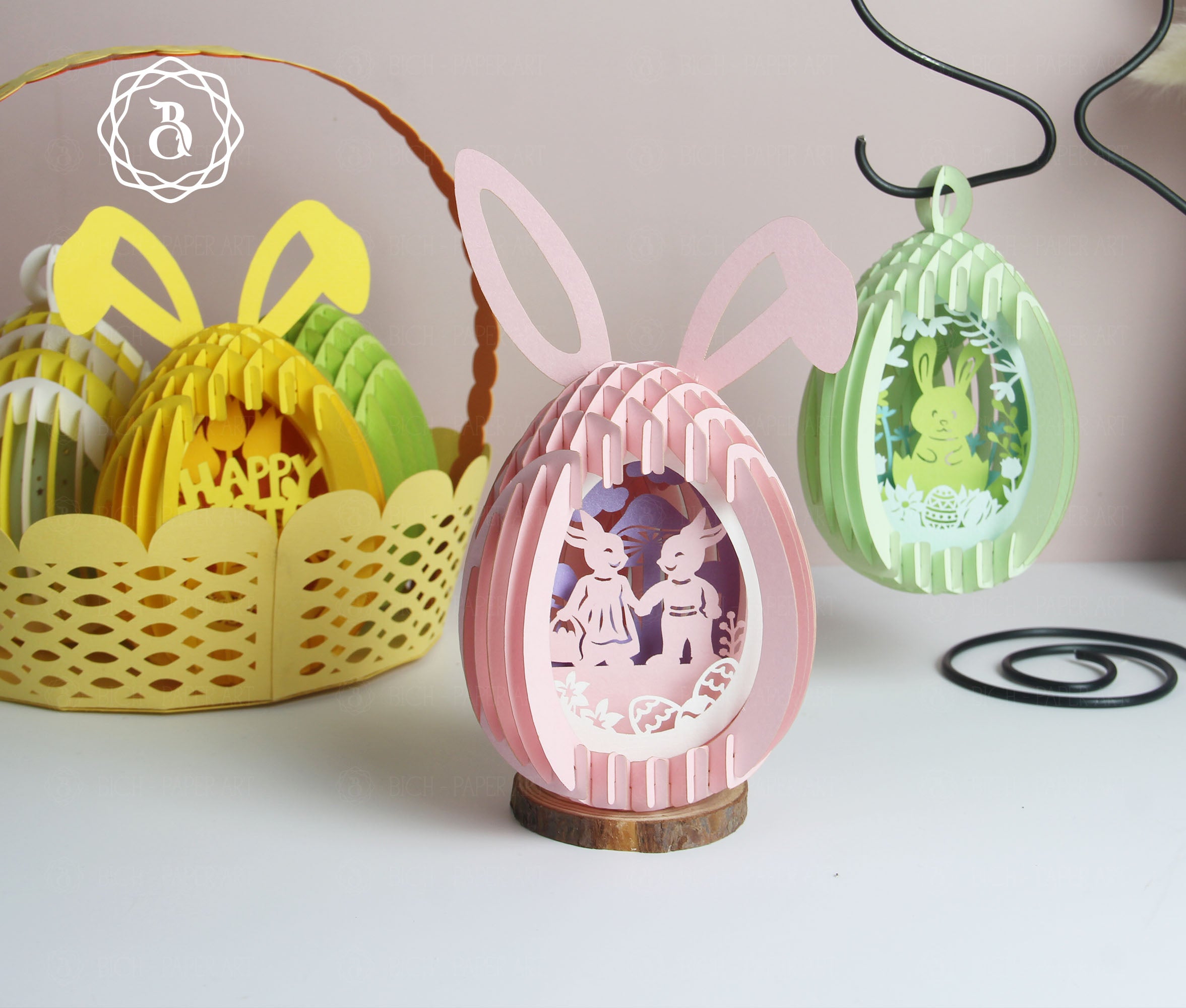 Pack 5 Mini Hanging Easter Eggs Pop-up 3D Digital Files