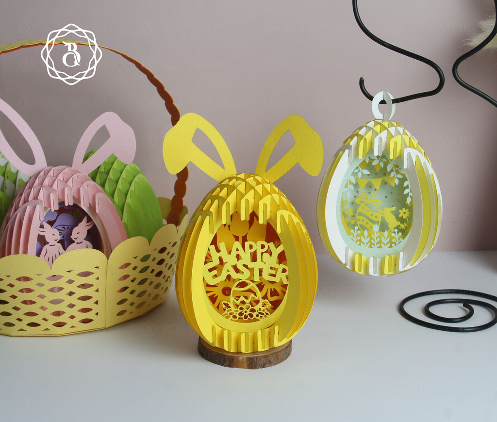 Pack 5 Mini Hanging Easter Eggs Pop-up 3D Digital Files