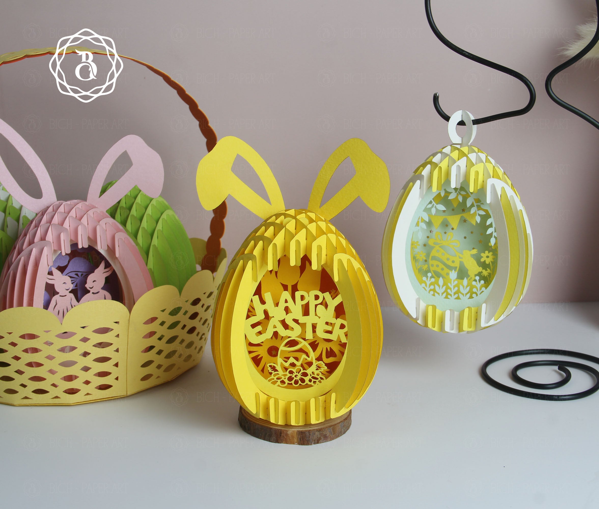 Pack 5 Mini Hanging Easter Eggs Pop-up 3D Digital Files
