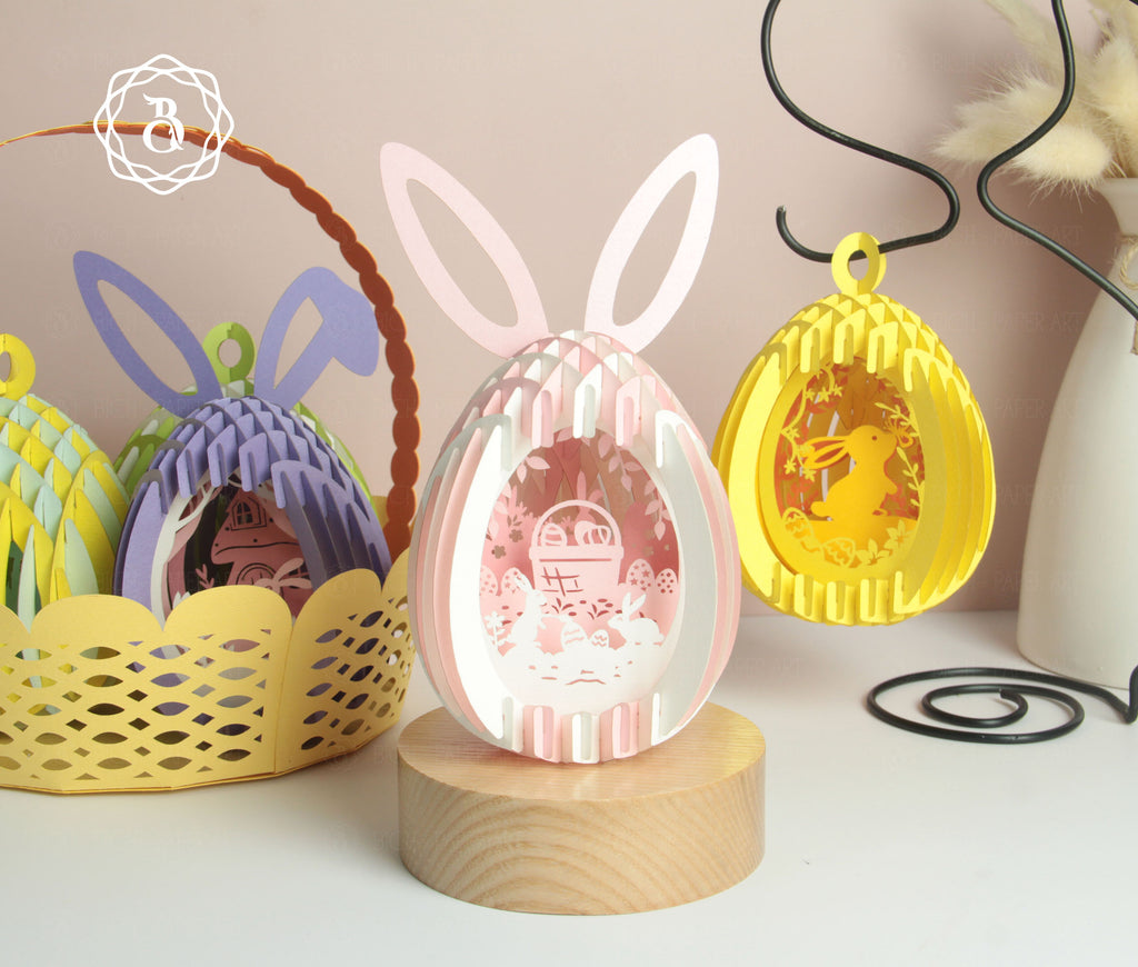 Pack 5 Cute Easter Eggs Pop-up 3D Hanger Digital Files