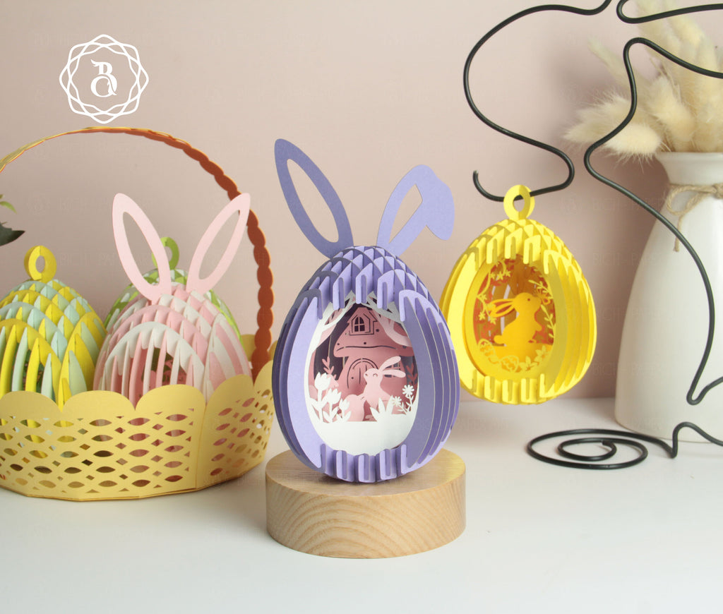 Pack 5 Cute Easter Eggs Pop-up 3D Hanger Digital Files
