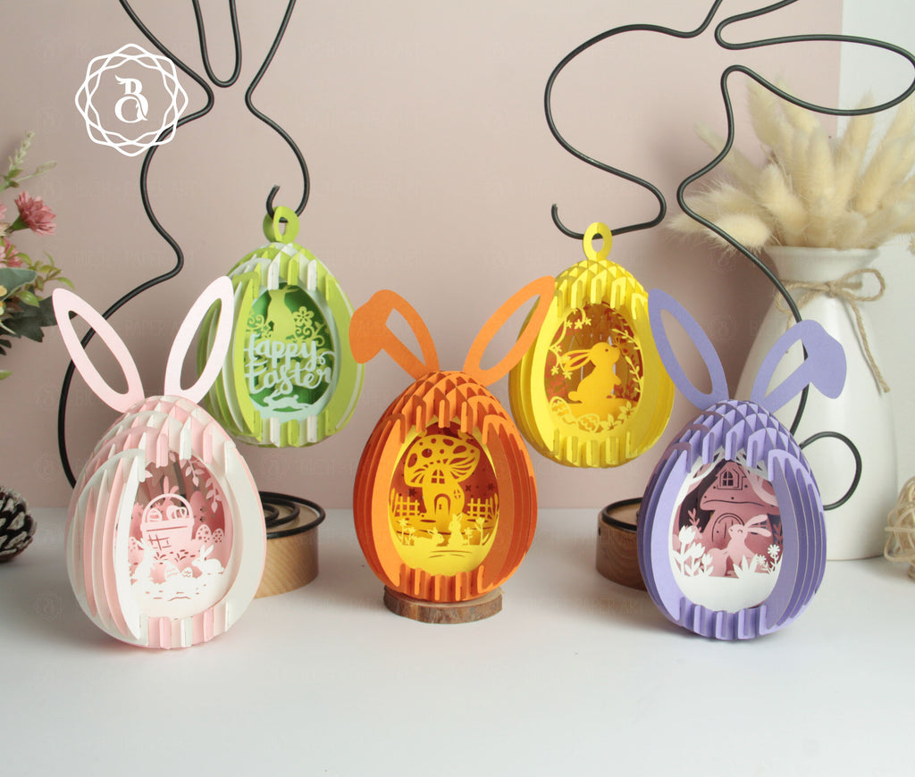 Pack 5 Cute Easter Eggs Pop-up 3D Hanger Digital Files