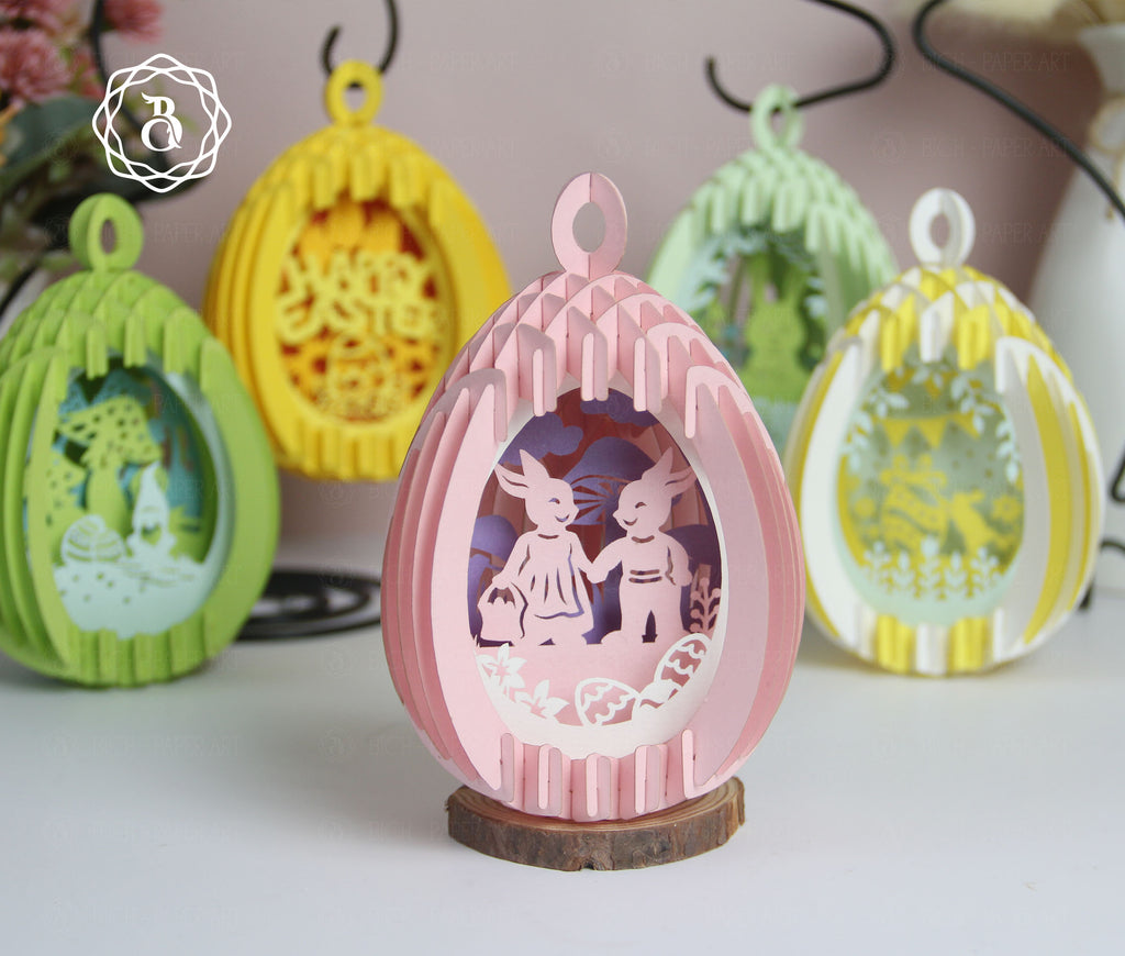 Pack 5 Mini Hanging Easter Eggs Pop-up 3D Digital Files
