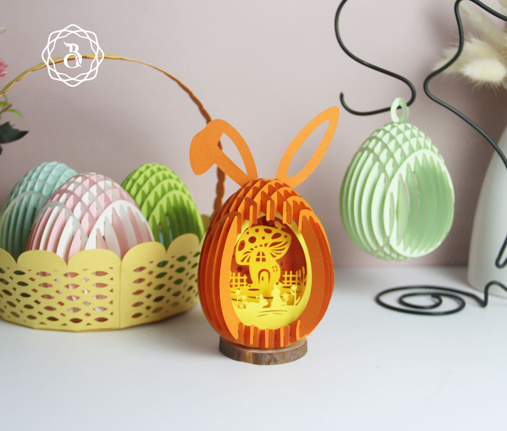 Pack 5 Cute Easter Eggs Pop-up 3D Hanger Digital Files